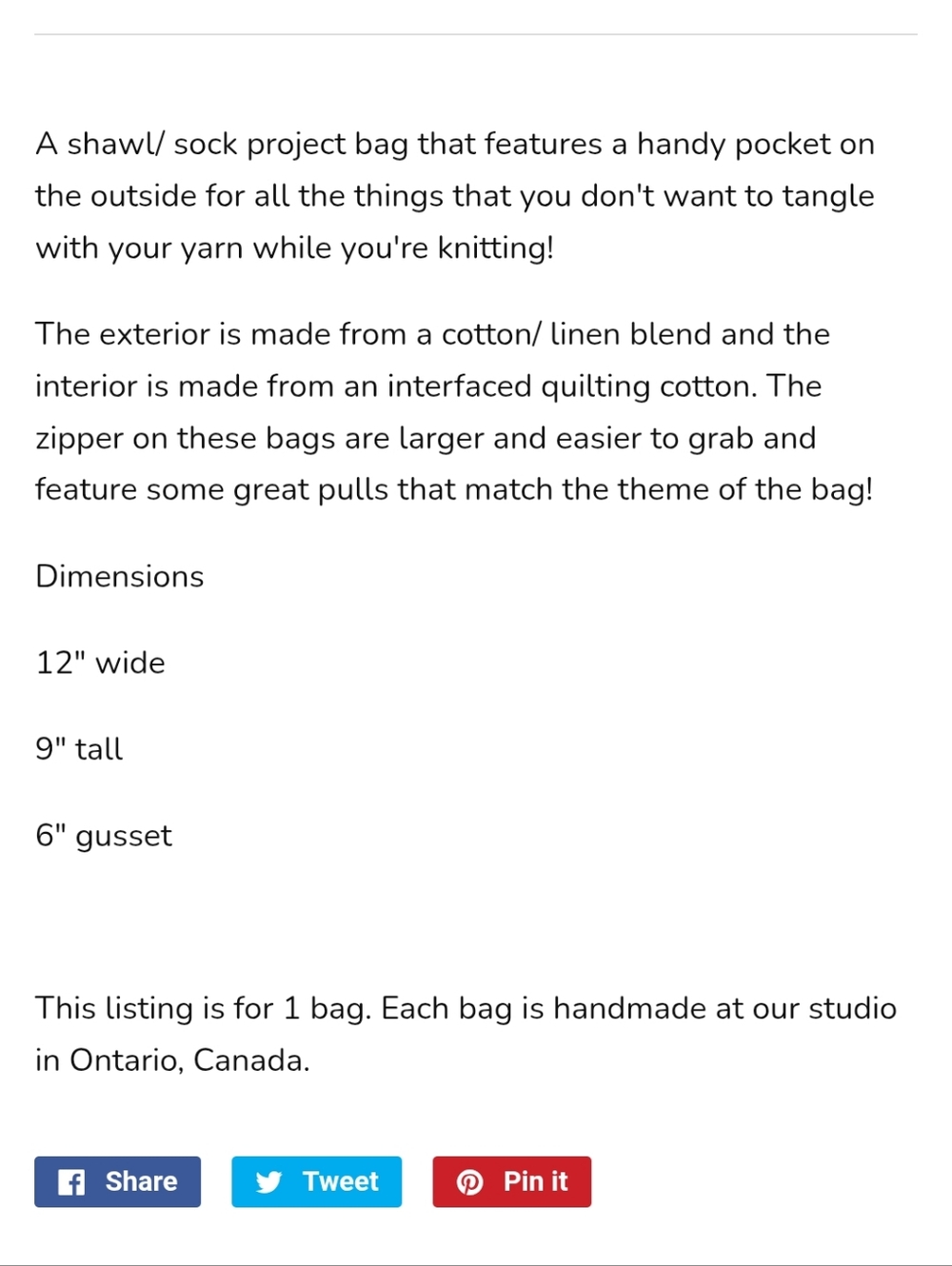 Fabric Project Bag - Picture 5 of 5